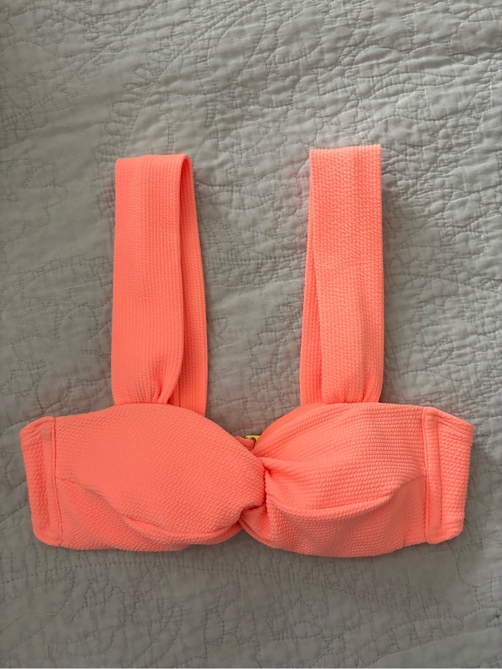 Target Coral Textured Twist Bandeau Bikini Top with Wide Straps